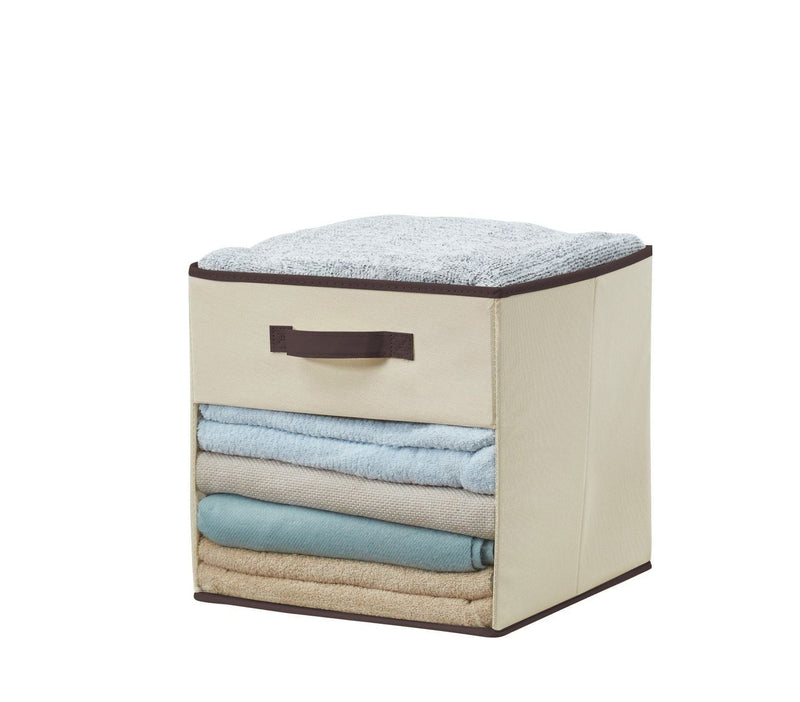 Collapsible Transparent Front Cube, 11-in, 6-pk, Beige A1Q3