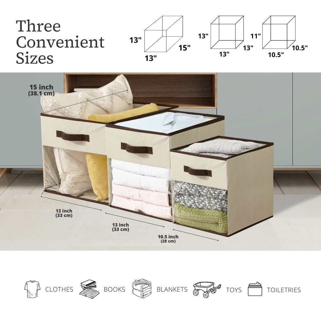 Collapsible Transparent Front Cube, 11-in, 6-pk, Beige A1Q3 - product image 4