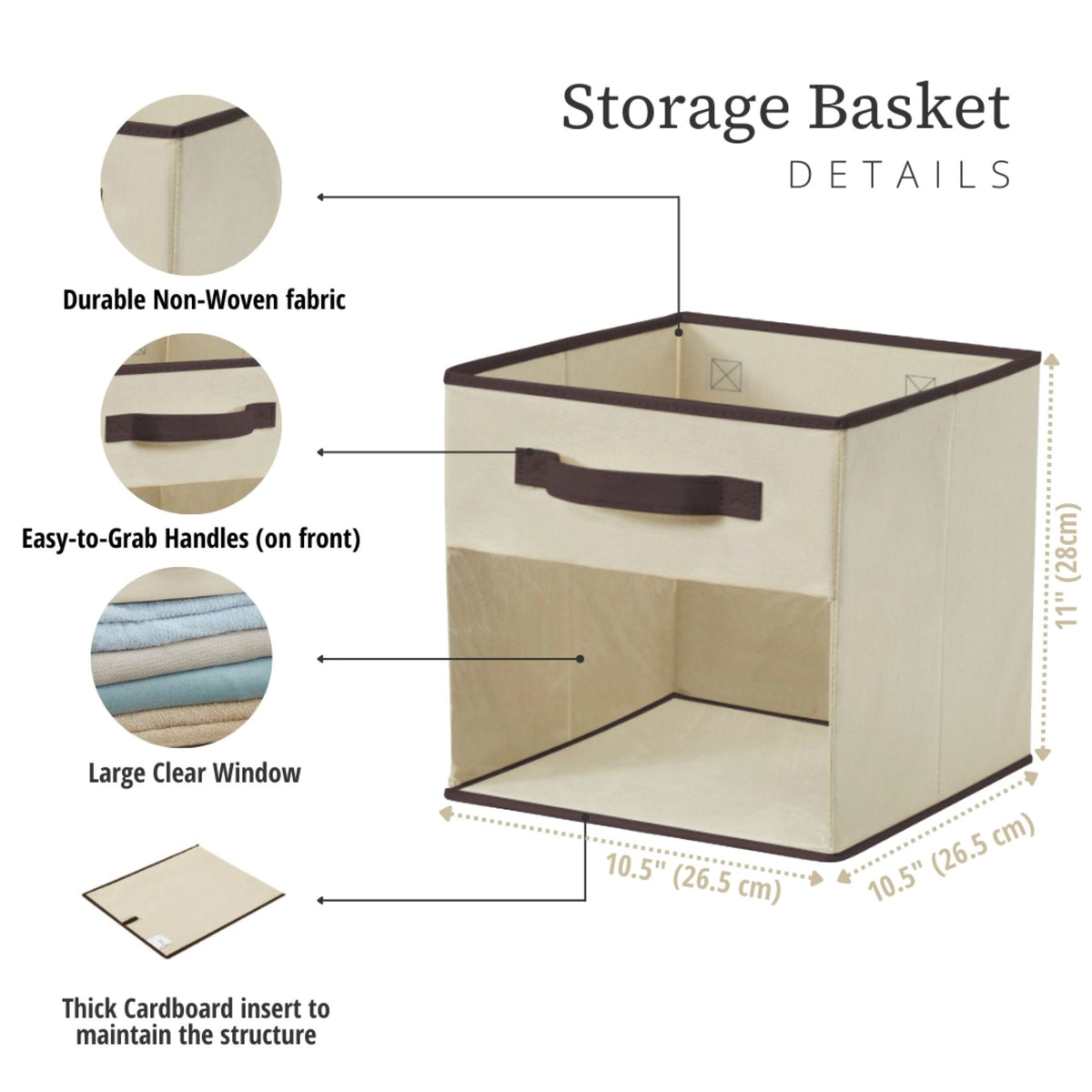 Collapsible Transparent Front Cube, 11-in, 6-pk, Beige A1Q3 - product image 8