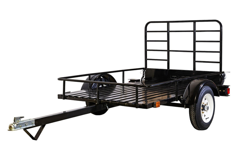 DK2 by Marlon 4x6-ft Single-Axle Black Open Rail Utility Trailer with Ramp Gate, 1314-lb Capacity F0U4