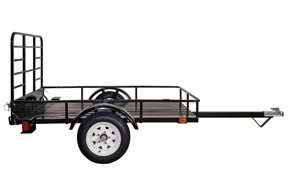 DK2 by Marlon 4x6-ft Single-Axle Black Open Rail Utility Trailer with Ramp Gate, 1314-lb Capacity F0U4 - product image 3