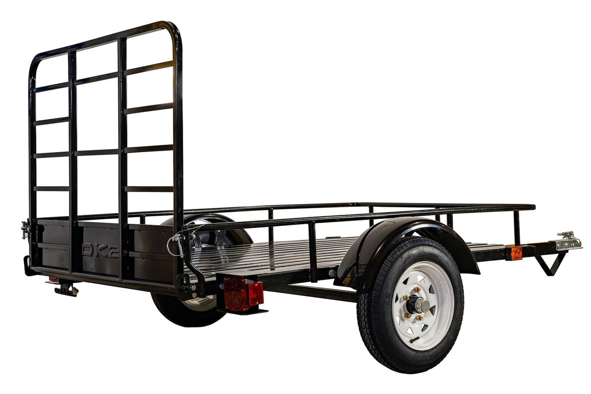DK2 by Marlon 4x6-ft Single-Axle Black Open Rail Utility Trailer with Ramp Gate, 1314-lb Capacity F0U4 - product image 5