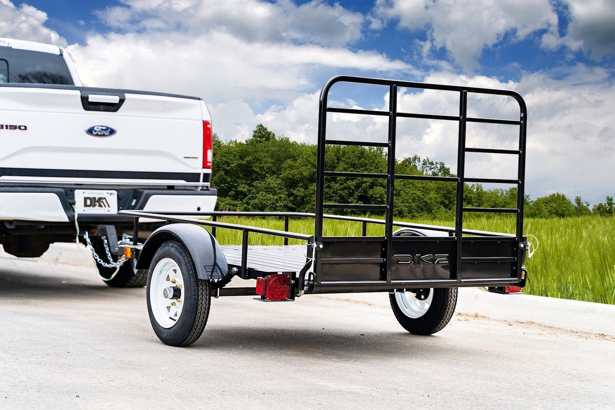 DK2 by Marlon 4x6-ft Single-Axle Black Open Rail Utility Trailer with Ramp Gate, 1314-lb Capacity F0U4 - product image 7