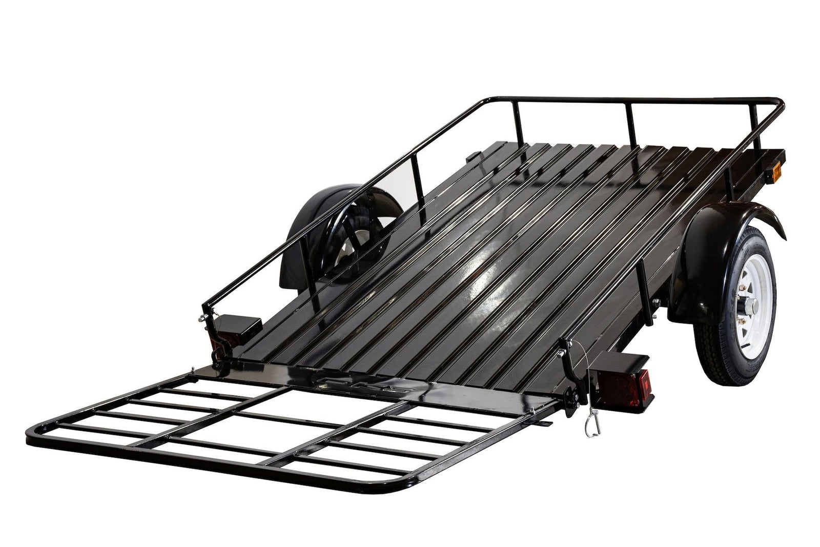 DK2 by Marlon 4x6-ft Single-Axle Black Open Rail Utility Trailer with Ramp Gate, 1314-lb Capacity F0U4 - product image 8