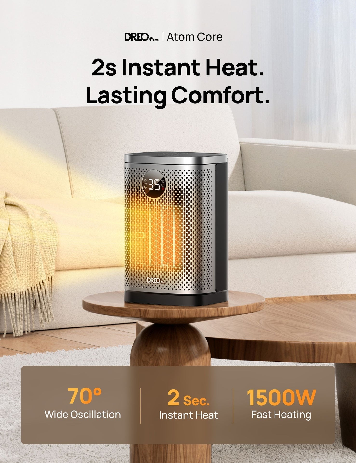 Home 1500W Portable Indoor PTC Ceramic Space Heater X9D3 - product image 8