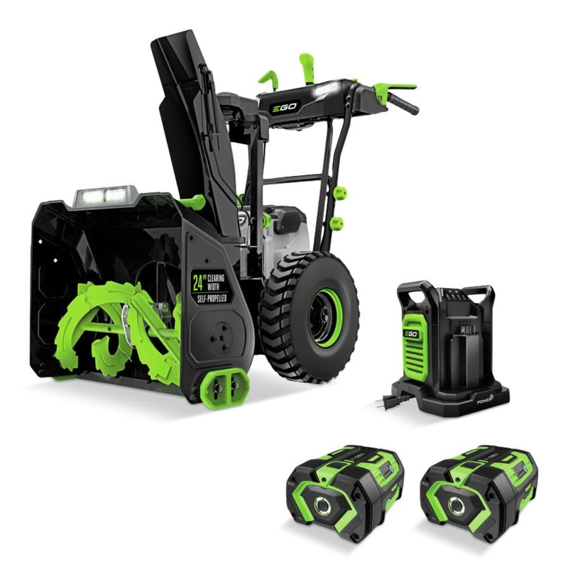 56V Brushless Cordless 24-in Self-Propelled 2-Stage Snowblower with PEAK POWER with 2x7.5Ah Batteries & 280W Dual-Port Charger Y0U8