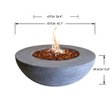 Lunar Bowl Fire Pit, Natural Gas, Light Grey, 45,000 BTU U6A3 - product image 4