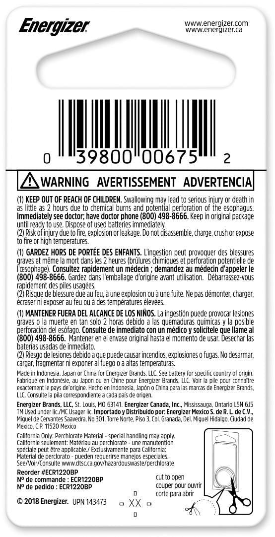 1-pk ECR1220 DL1220 3V / 3 Volt Lithium Coin Battery, Long Lasting B1E3 - product image 2