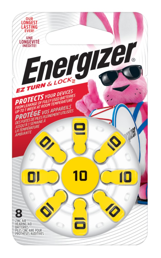8-pk Size AZ10 1.4V / 1.4 Volt Zinc Hearing Aid Batteries, EZ Turn Lock L9M4 - product image 1
