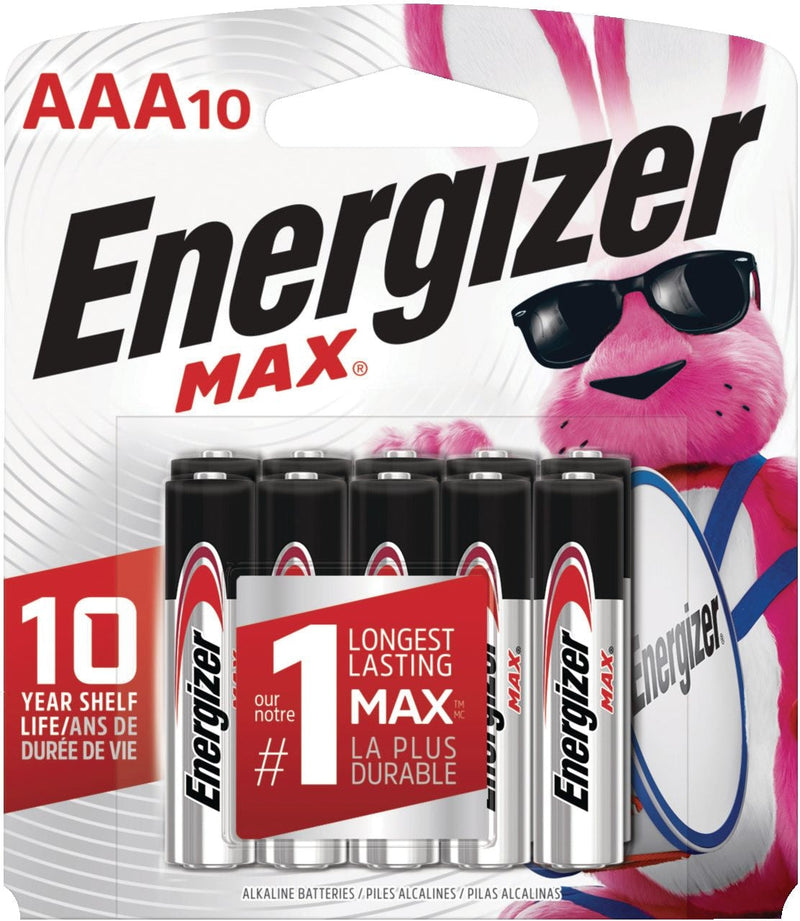 Max 10-pk AAA Alkaline Batteries, Long Lasting, All Purpose A3L0