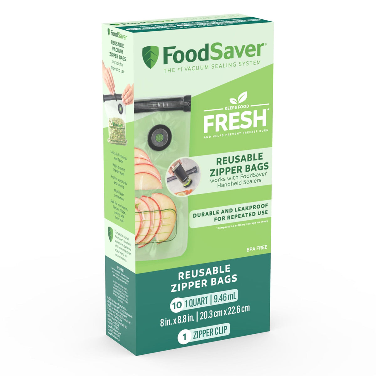 Reusable Zipper Vacuum Sealer Bags, 946mL, 10-pk L9O9 - product image 1