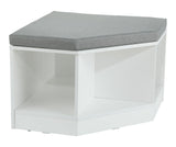Space Saving Corner Bench with Storage, White/Grey G9O7 - product image 1