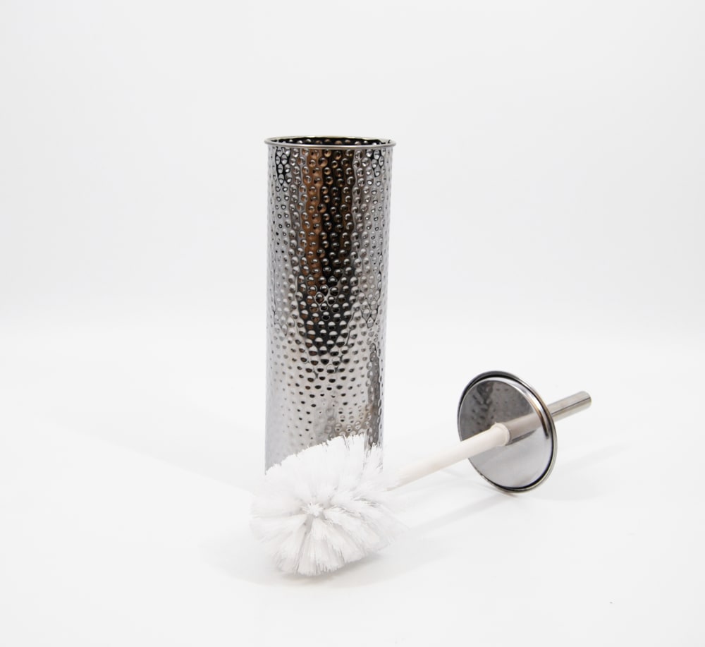 Stainless Steel Compact Long Reach Toilet Brush, Hammered Finish L5N8 - product image 2