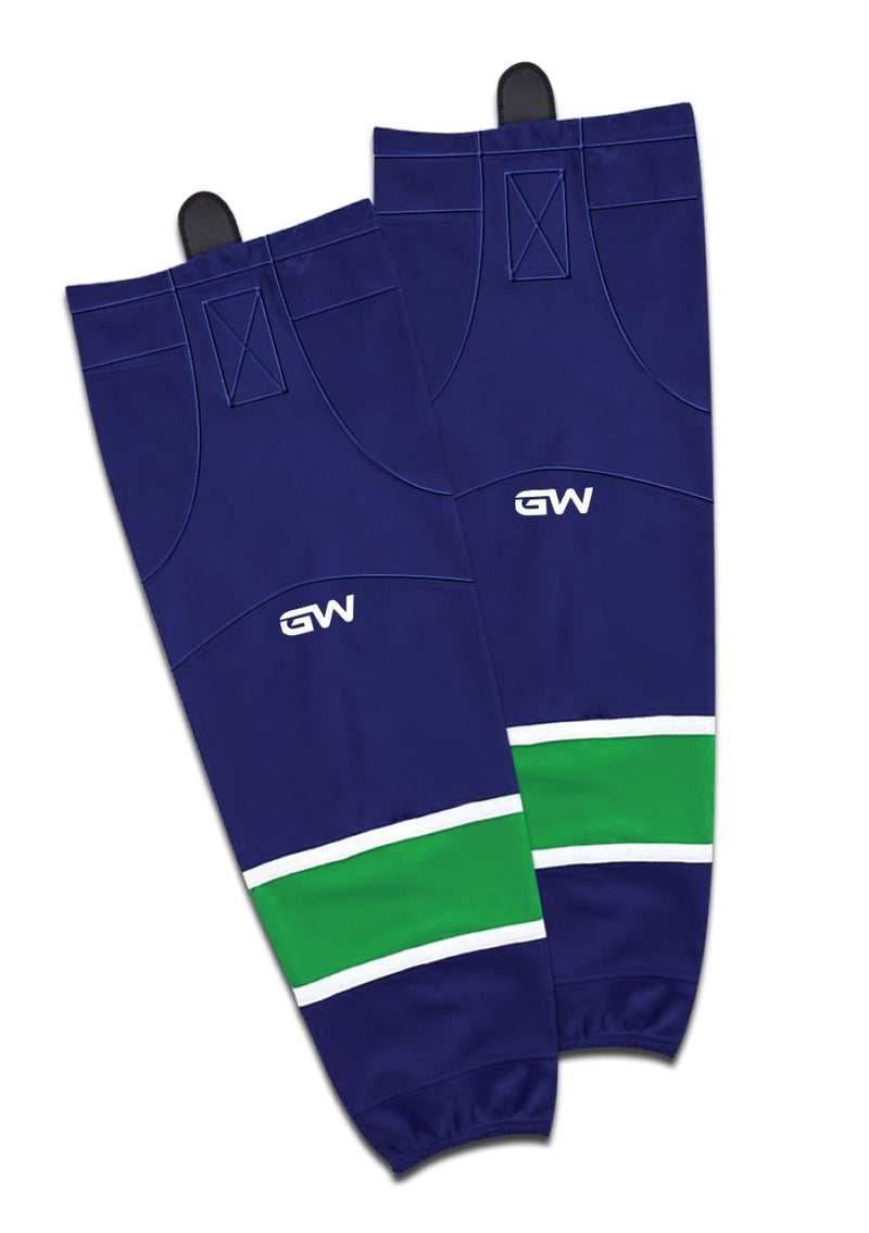 8500 Pro Team Performance Hockey Socks, Vancouver Canucks Home Colours, Assorted Sizes I6D4