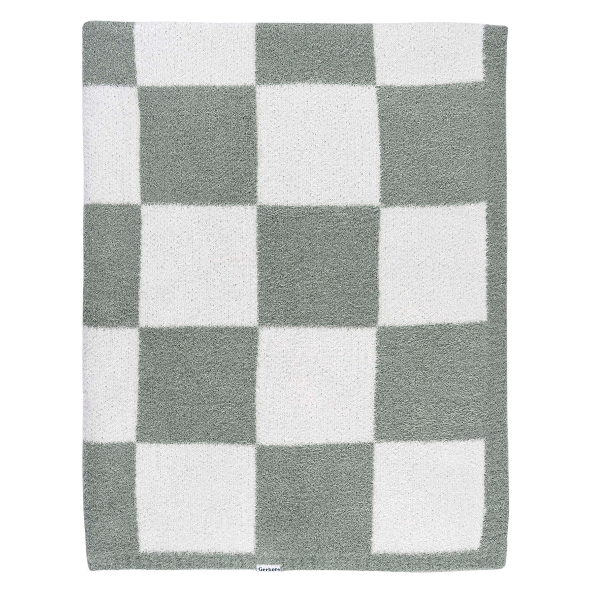 Childrenwear Green Checkered Silky Mink Baby Blanket K4E6 - product image 1