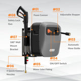 Tools Grandfalls G20 Wall Mounted 1900 PSI 2.2 GPM Brushless Electric Pressure Washer with 65-ft Retractable Hard Hose G8R7 - product image 3