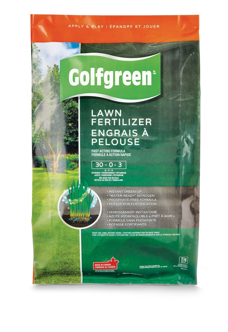 Lawn Fertilizer, 30-0-3, 25-kg R0E0