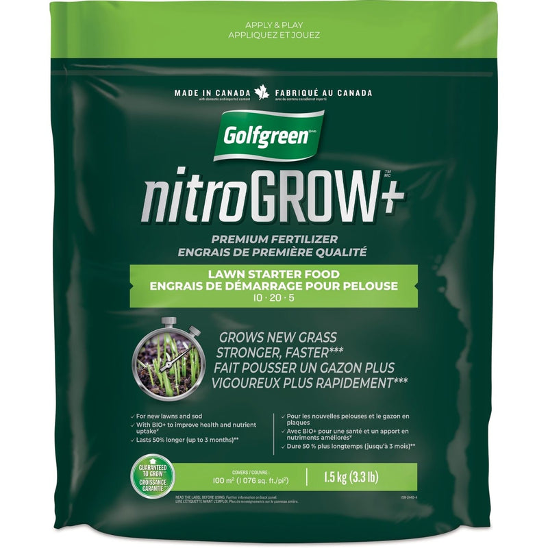 Nitrogrow+ Lawn Starter Premium Fertilizer,10-20-05, 1.5-kg P6T6