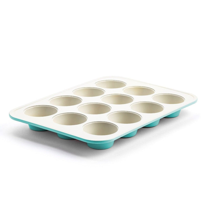 Green Pan Teal Ceramic Non-Stick Muffin Pan, 12-Cup S0M5