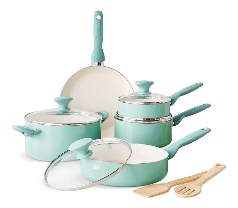 Rio Ceramic Cookware Set, Dishwasher & Oven Safe, 11-pc P9D4