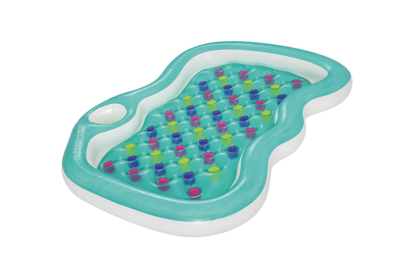 H20Go! Inflatable 2-Person Designer Pool Lounger with Cup Holder, 86 x 72 x 12-in R1T2