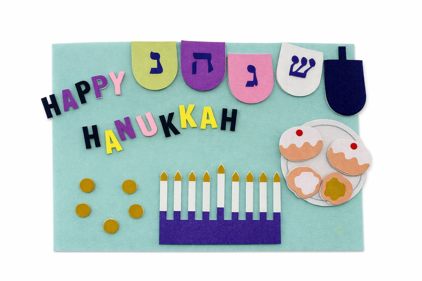 Hanukkah" Felt Interactive Activity Play Board Kit, 30-pc, for Hanukkah N4L8 - product image 2
