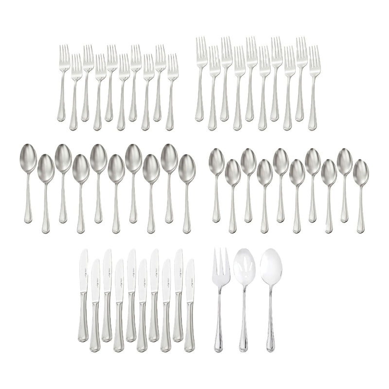 Metrona Flatware Set, Serves 10, 53-pc, Dishwasher Safe D9S2