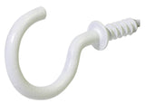 Steel Vinyl Mug Cup Hooks, Screw-In, White, 7/8-in, 40-pk O9Y6 - product image 1