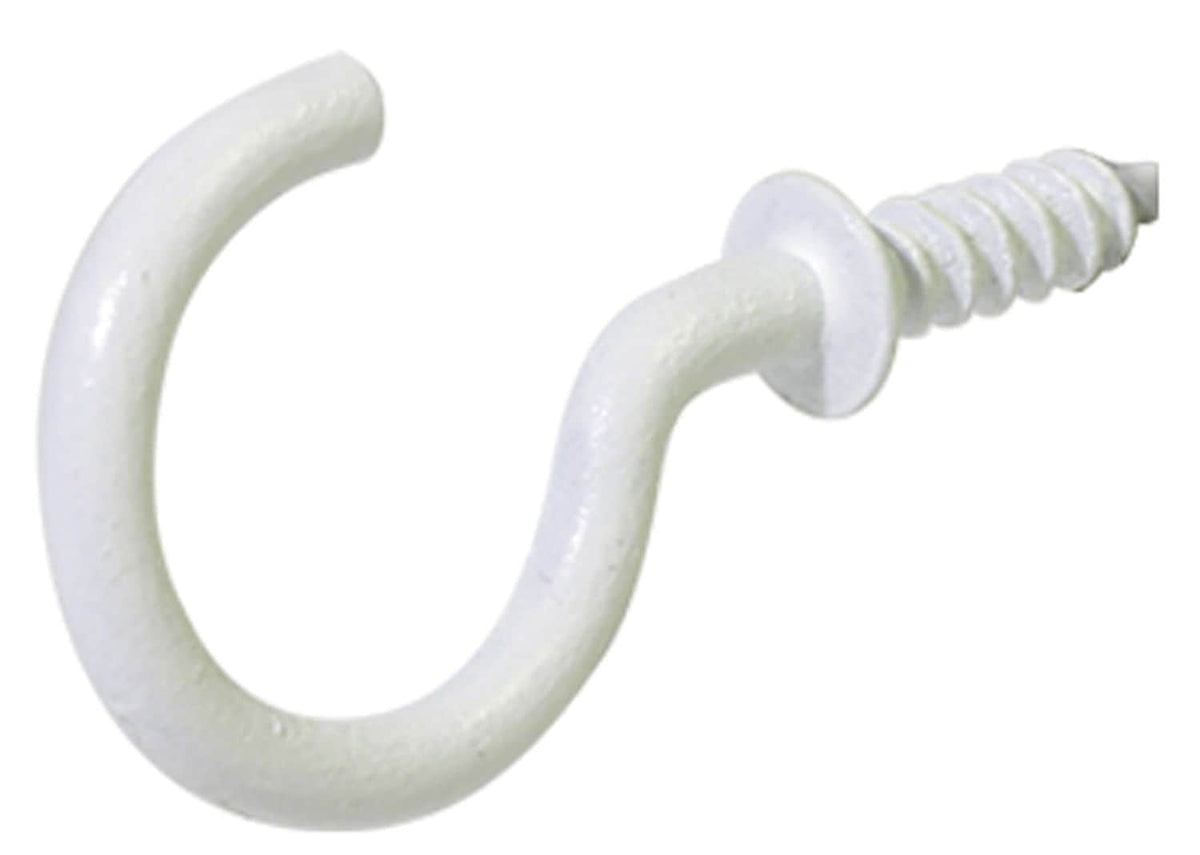Steel Vinyl Mug Cup Hooks, Screw-In, White, 7/8-in, 40-pk O9Y6 - product image 1