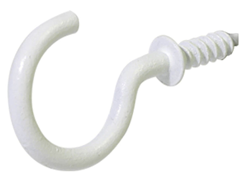 Steel Vinyl Mug Cup Hooks, Screw-In, White, 7/8-in, 40-pk O9Y6