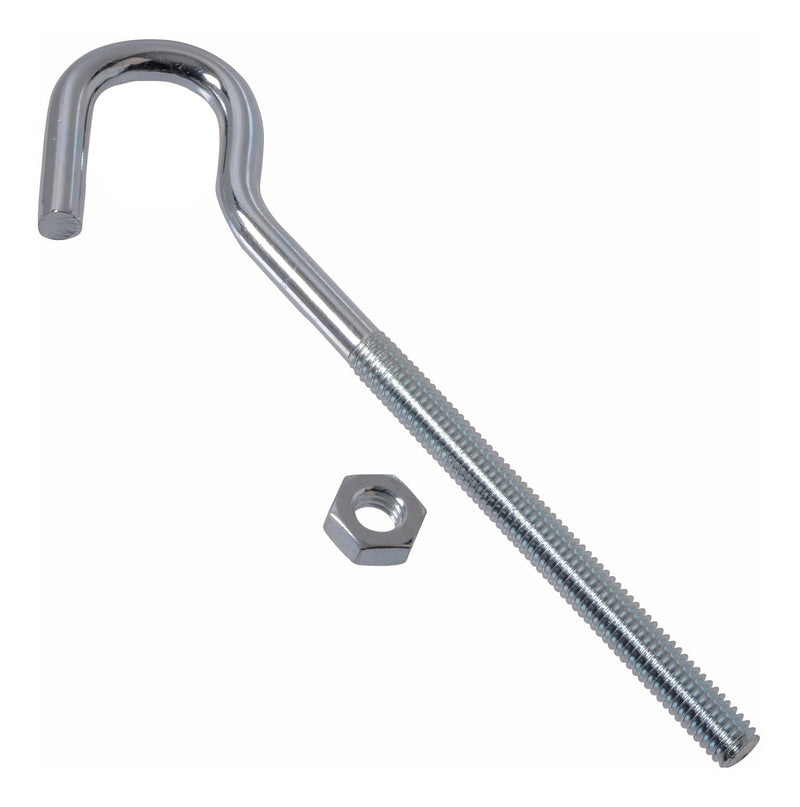 Zinc-Plated Lag Bolt Clothesline Hook, Corrosion Resistance, 7-1/4-in M2Y0