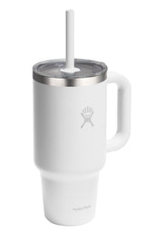 Stainless Steel Insulated Travel Tumbler with Clear Lid, White, 32-oz X8B2 - product image 1
