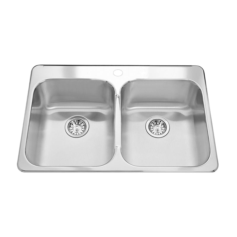 Steel Queen Kitchen Top Mount Double Ledgeback Sink, 8 inch deep T7T0