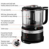 Compact Food Chopper with Dishwasher Safe Parts, Black Q3E4 - product image 4