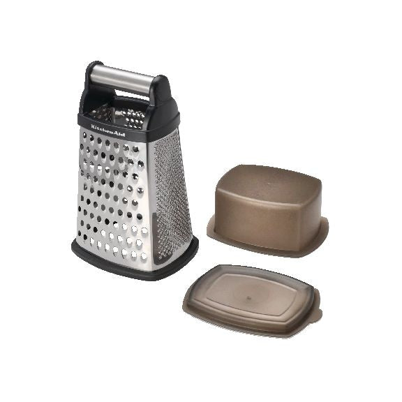 Stainless Steel Boxed Grater with Bottom Container T1Y3