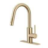 Oletto Pull-Down Single Handle Kitchen Faucet with QuickDock Top Mount Installation Assembly, Spot Free Antique Champagne Bronze F0T2 - product image 2
