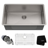 Standard PRO Undermount Stainless Steel Single Bowl Kitchen Sink, 30x18x10-in Q9A4 - product image 1