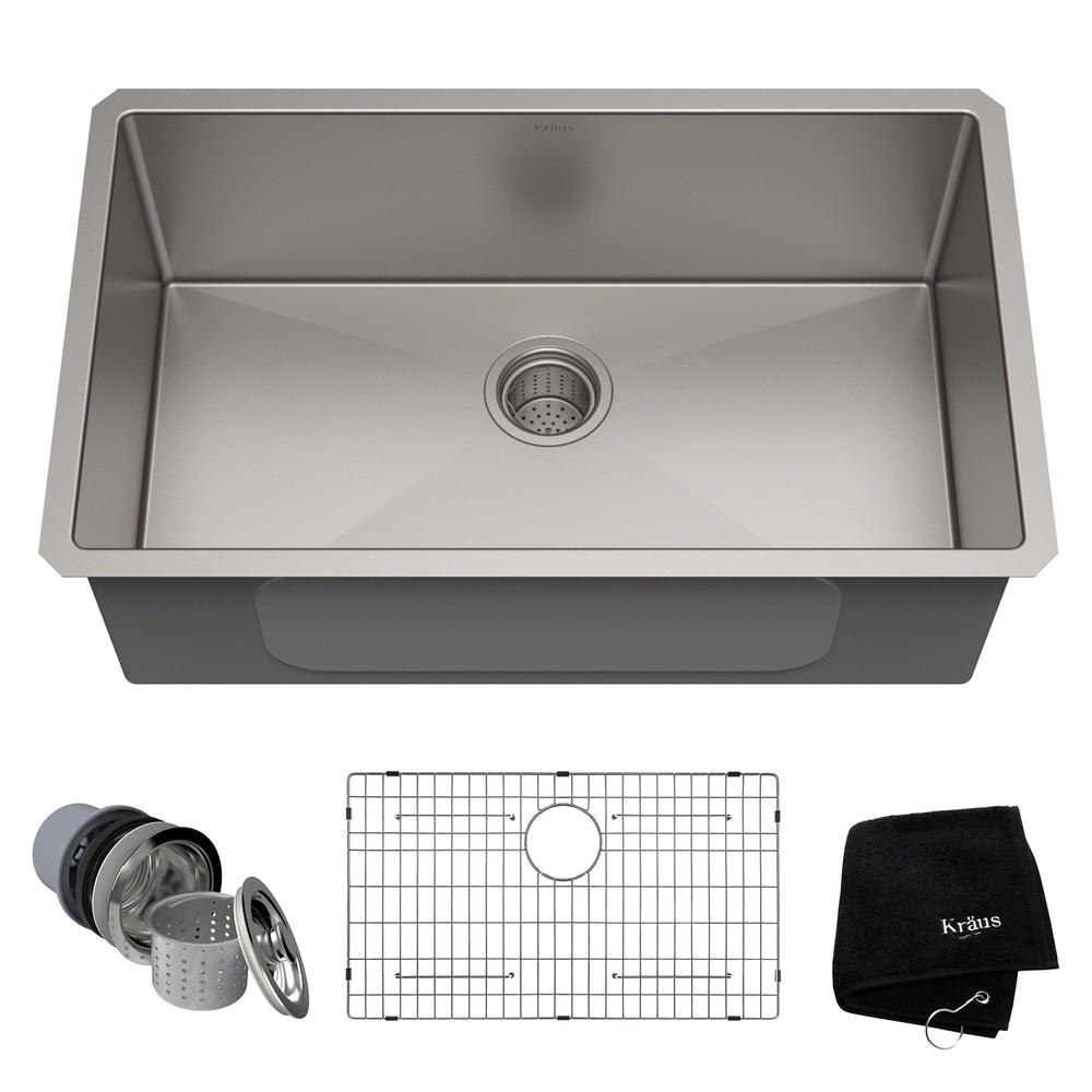Standard PRO Undermount Stainless Steel Single Bowl Kitchen Sink, 30x18x10-in W6O1 - product image 1