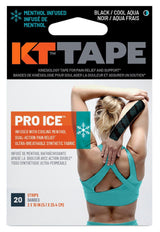 Tape Pro Ice Pre-Cut Elastic Kinesiology Sports Tape with Menthol, Black, 10 x 2-in Strips, 20-pk R4V4 - product image 1