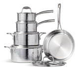 3-Ply Hammered Stainless Steel Cookware Set, 10-pc C9G3 - product image 1