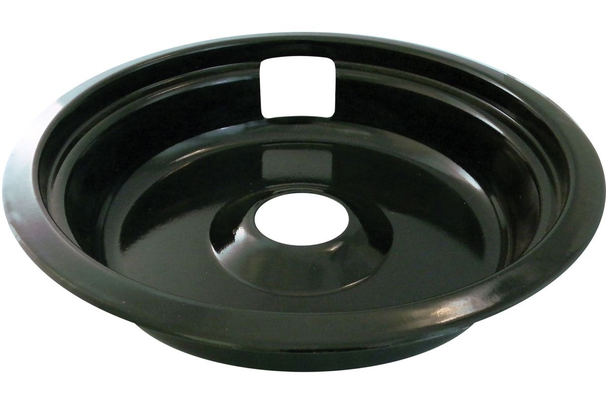 62490 Universal Porcelain Stove Deep-Draw Drip Pan with Trim Ring, Black, 8-in Z5I9 - product image 1