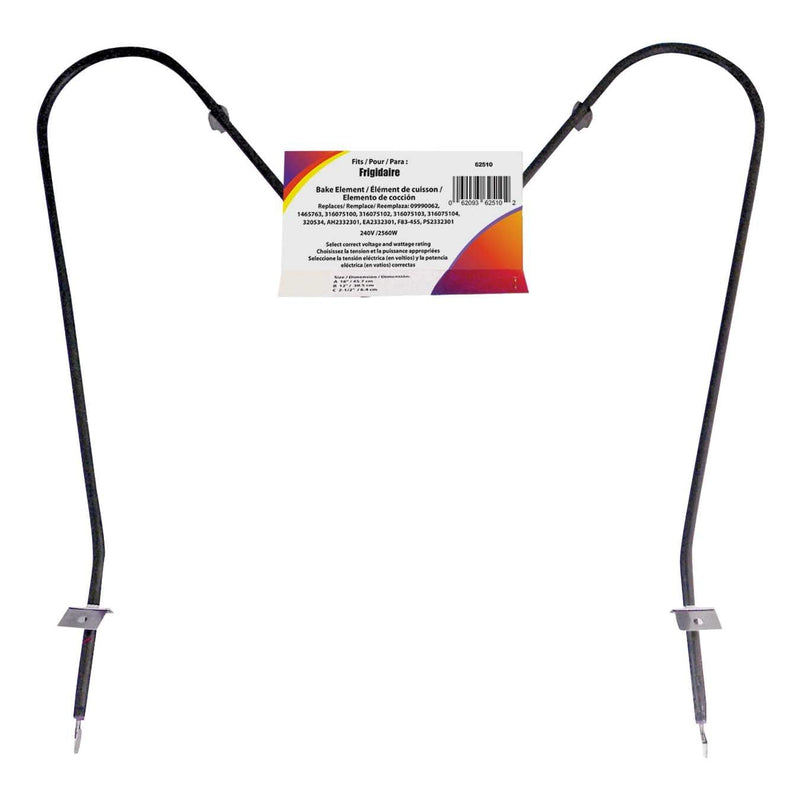 62510/2 Frigidaire Oven/Bake Element with Straight Spade Connector, 2360W, 30-in S9P1