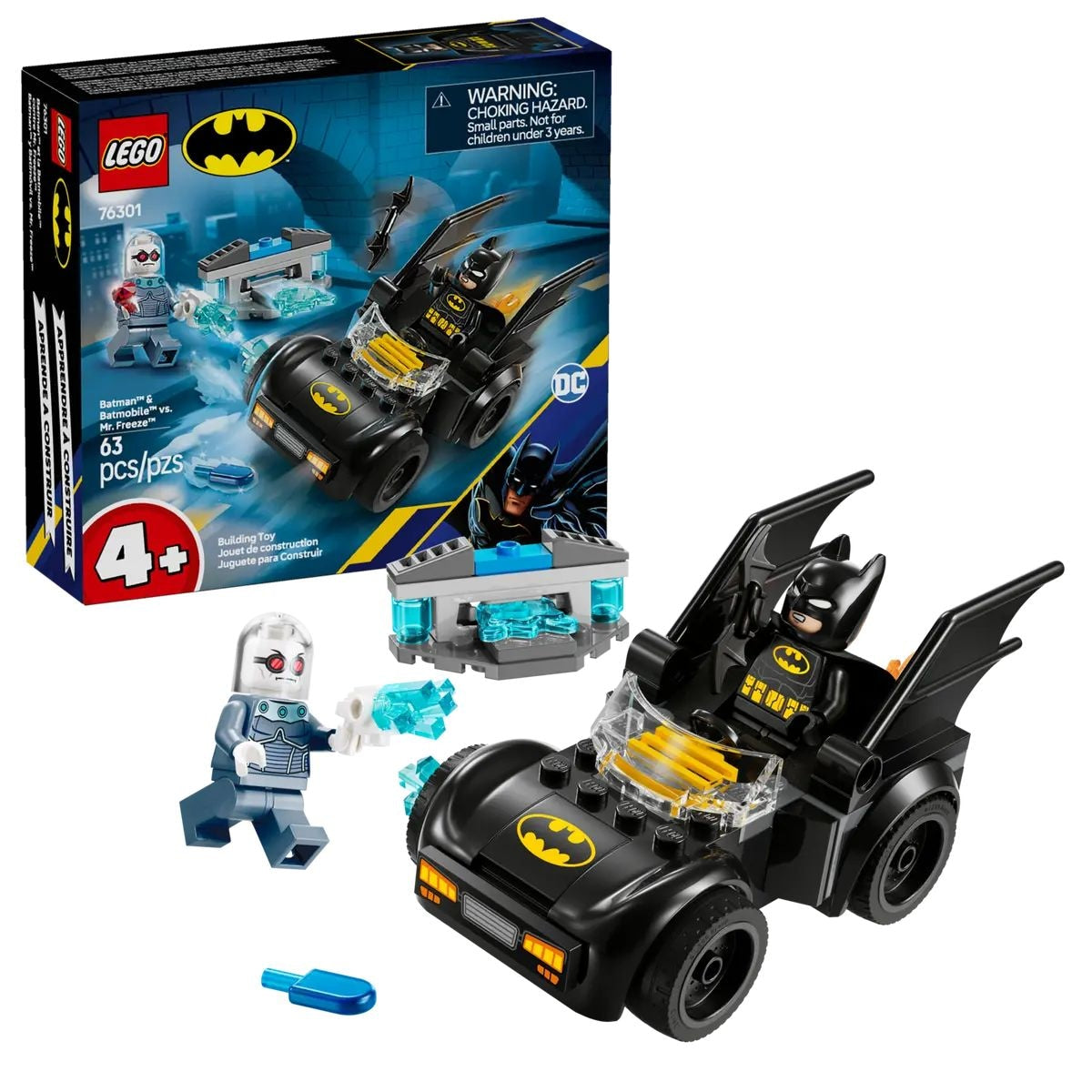Batman: Batman & Batmobile vs. Mr. Freeze - 76301, 63-pcs, Ages 4+ M1W6 - product image 1