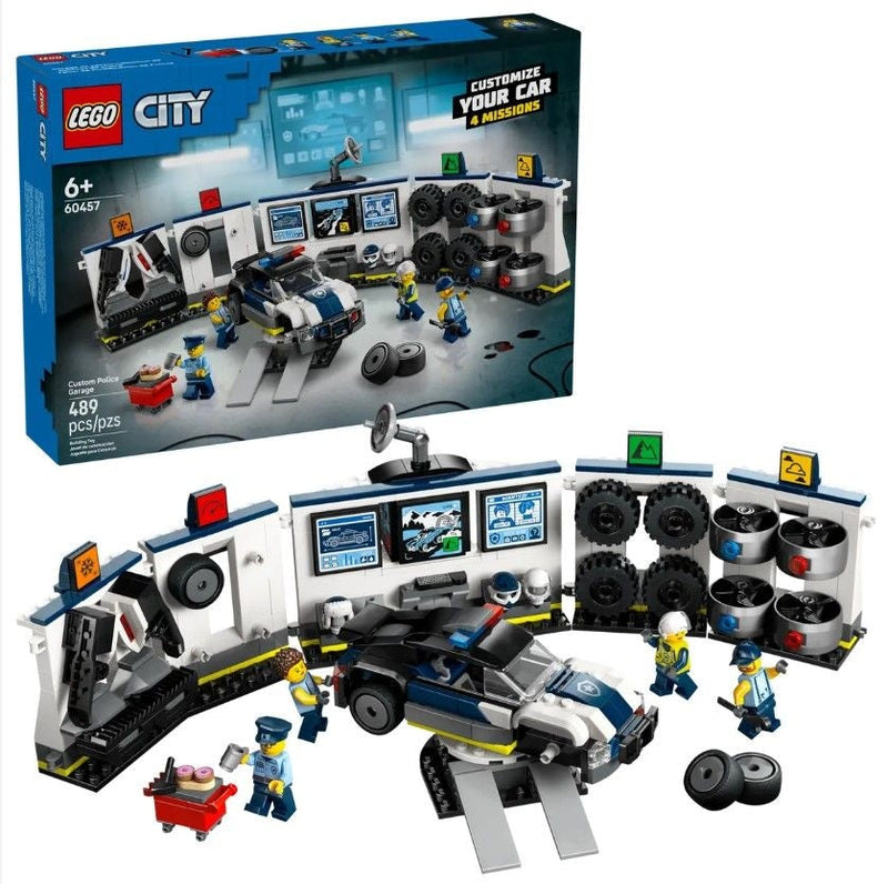City Custom Police Car Garage - 60457, 489-pcs, Ages 6+ S3T4