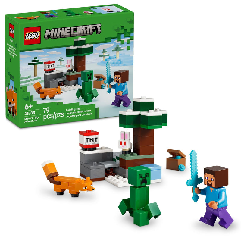 Minecraft Steve’s Taiga Adventure Toy Building Set - 21583, 79-pcs, Ages 6+ K5R7