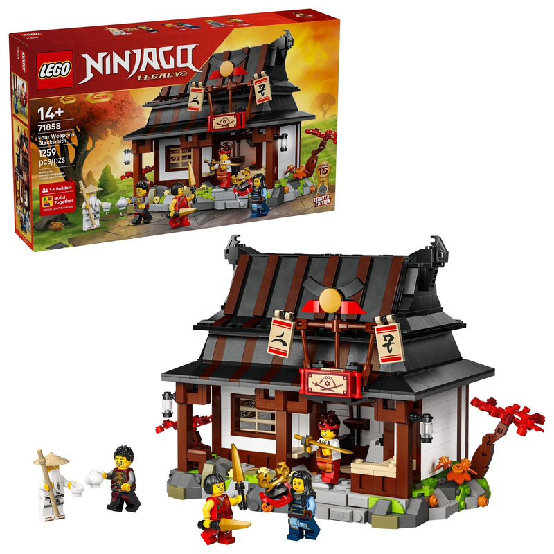 Ninjago Four Weapons Blacksmith 15th Anniversary - 71858, 1259-pcs, Ages 14+ E5Q1