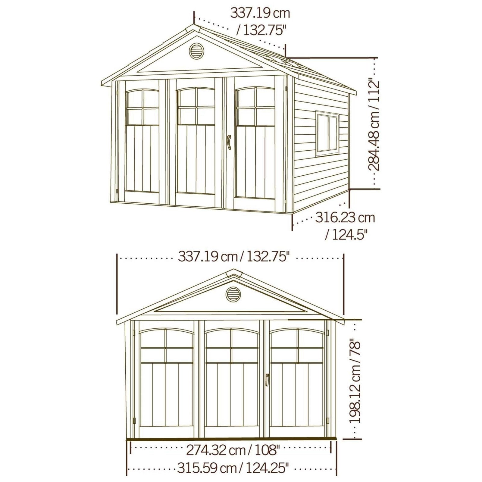 Outdoor Storage Shed, 11-ft x 11-ft D0S2 - product image 3