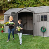 Outdoor Storage Shed with Dual Side Entry, Dark Grey Roughcut, 15 x 8-ft S5R2 - product image 6