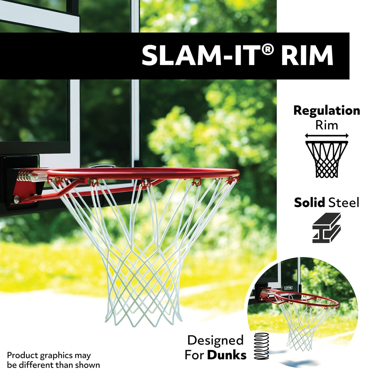 Portable Adjustable Basketball Backboard, Hoop & Net System, 50-in P8W9 - product image 4