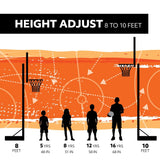 Portable Adjustable Basketball Backboard, Hoop & Net System, 50-in P8W9 - product image 8